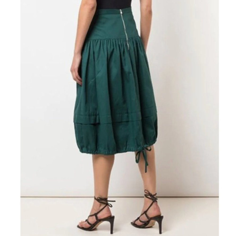 NWOT TIBI Harrison Chino Ballon Skirt PINE GREEN